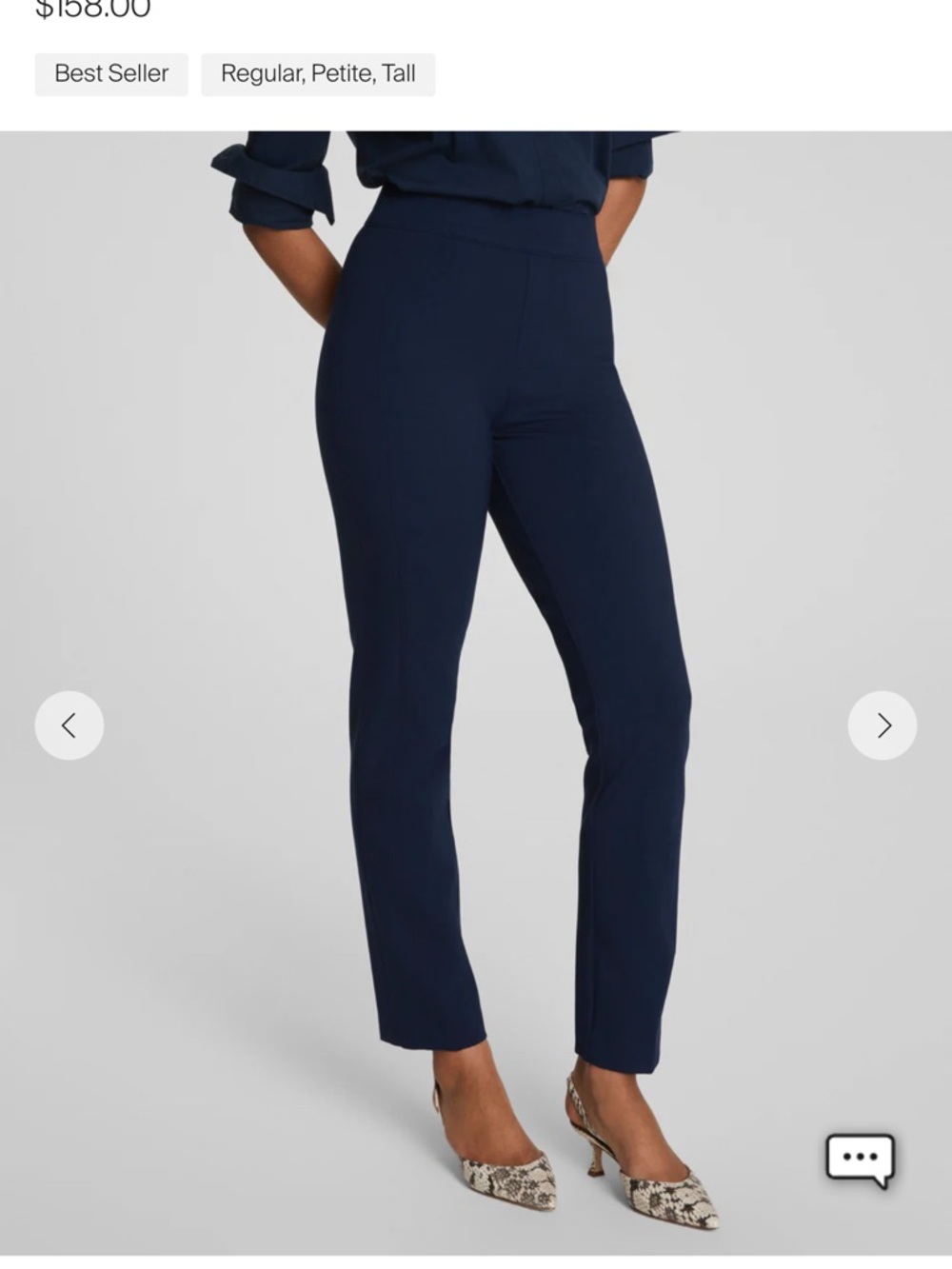 SPANX Navy Straight-Leg Pull-On Pants